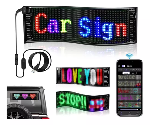 LETRERO LED PERSONALIZABLE PARA CARROS