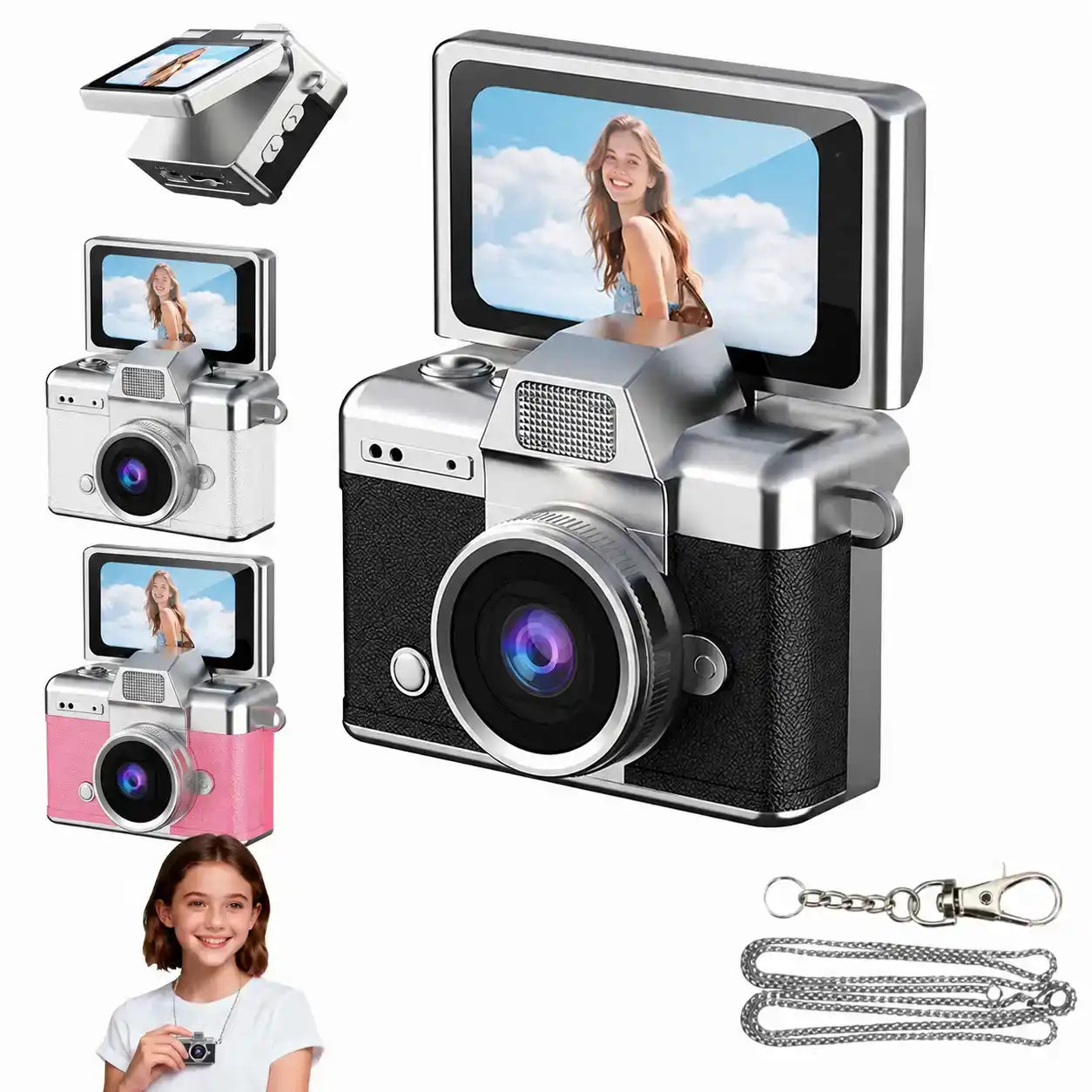 MINI CÁMARA LLAVERO CON PANTALLA 📸