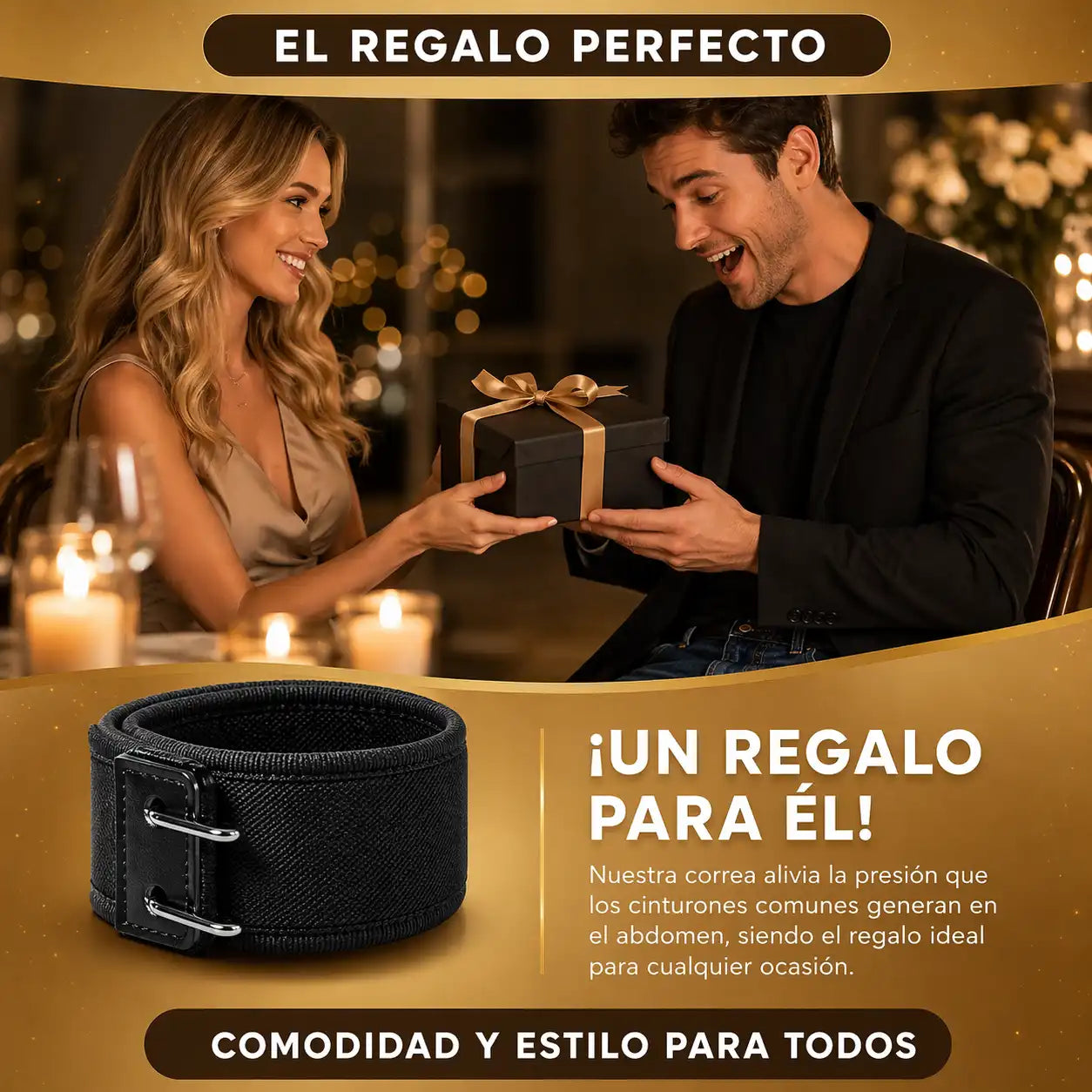 Pack 2 Cinturones elásticos premium, color negro sin hebillas 👖