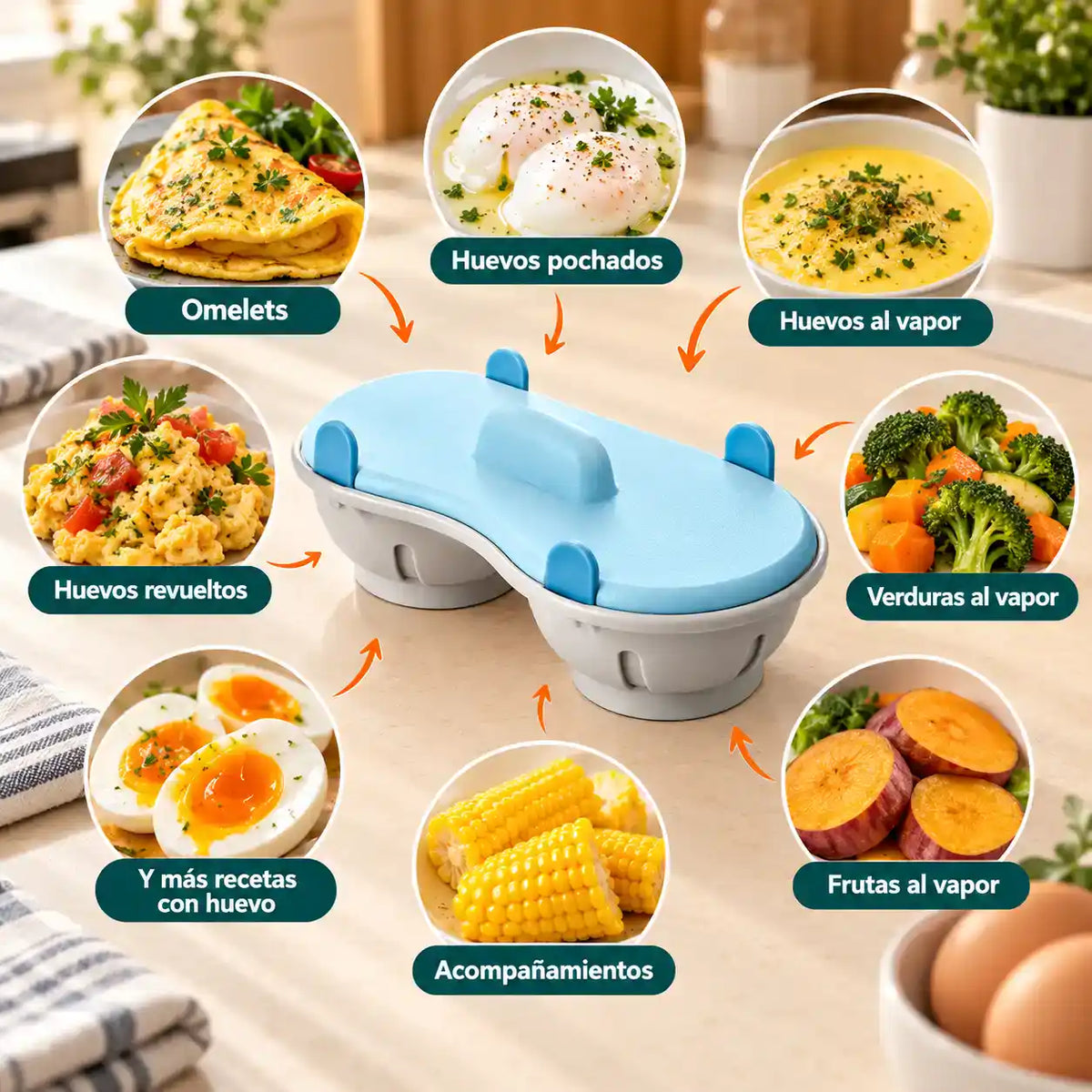HERVIDOR HUEVOS MICROONDAS + CORTADOR DE VERDURAS GRATIS 🍳🎁