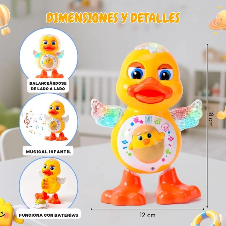 PATO BAILARIN CON LUCES Y SONIDO 🐥🎶 - El juguete perfecto para la diversión de tu pequeño.