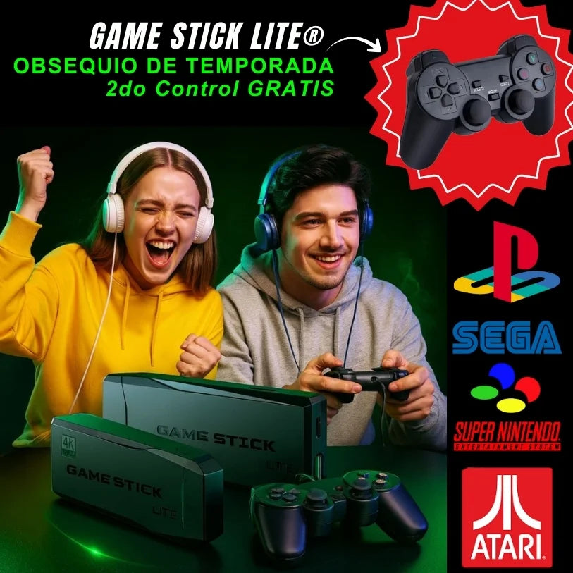 GAME STICK LITE® - Juegos legendarios en una mini consola ultra potente 🔥🎮