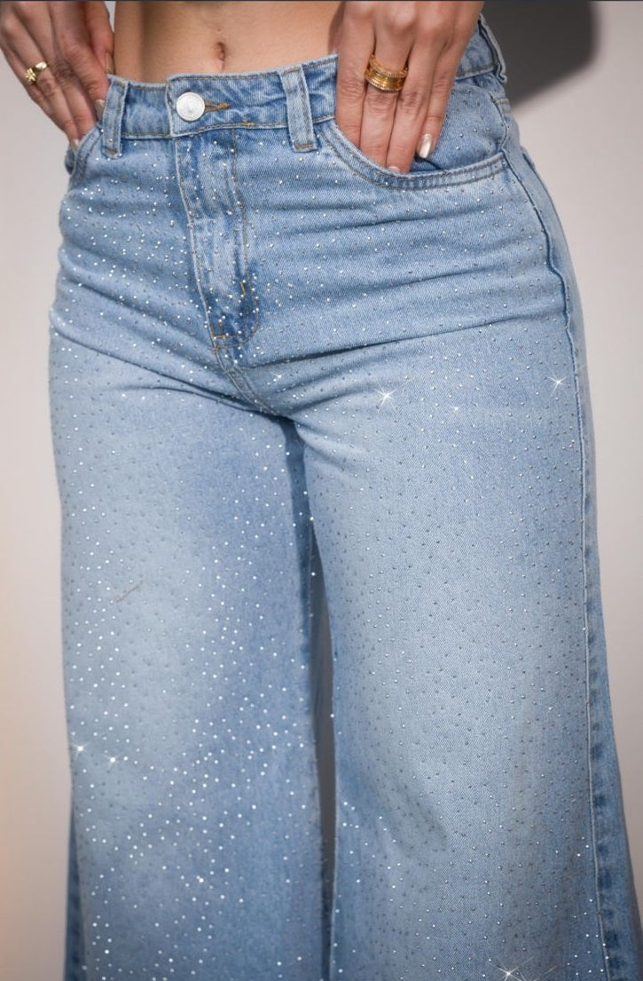 DIAMOND JEANS® - Pantalon con brillos oversized ✨