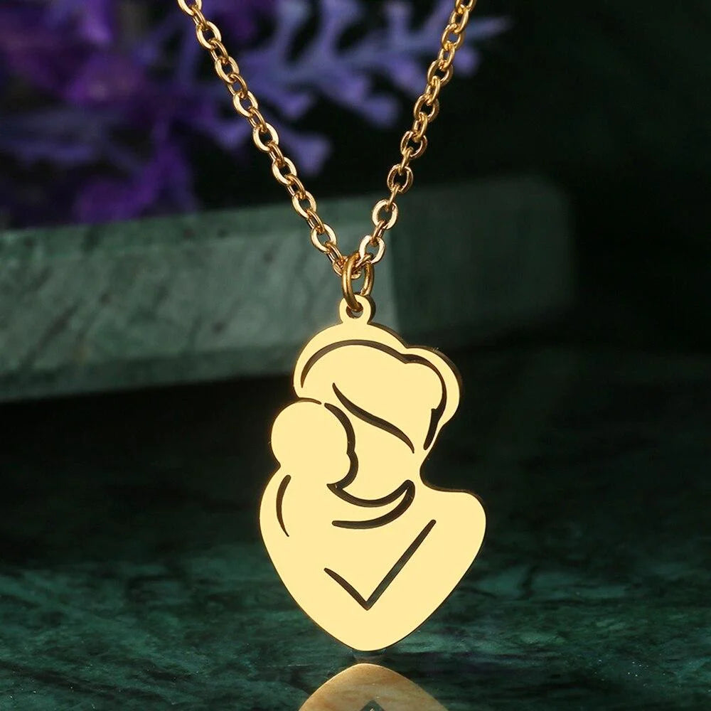 SET JOYERÍA | Collar + aretes 18K - Abrazo madre e hijo 🫂
