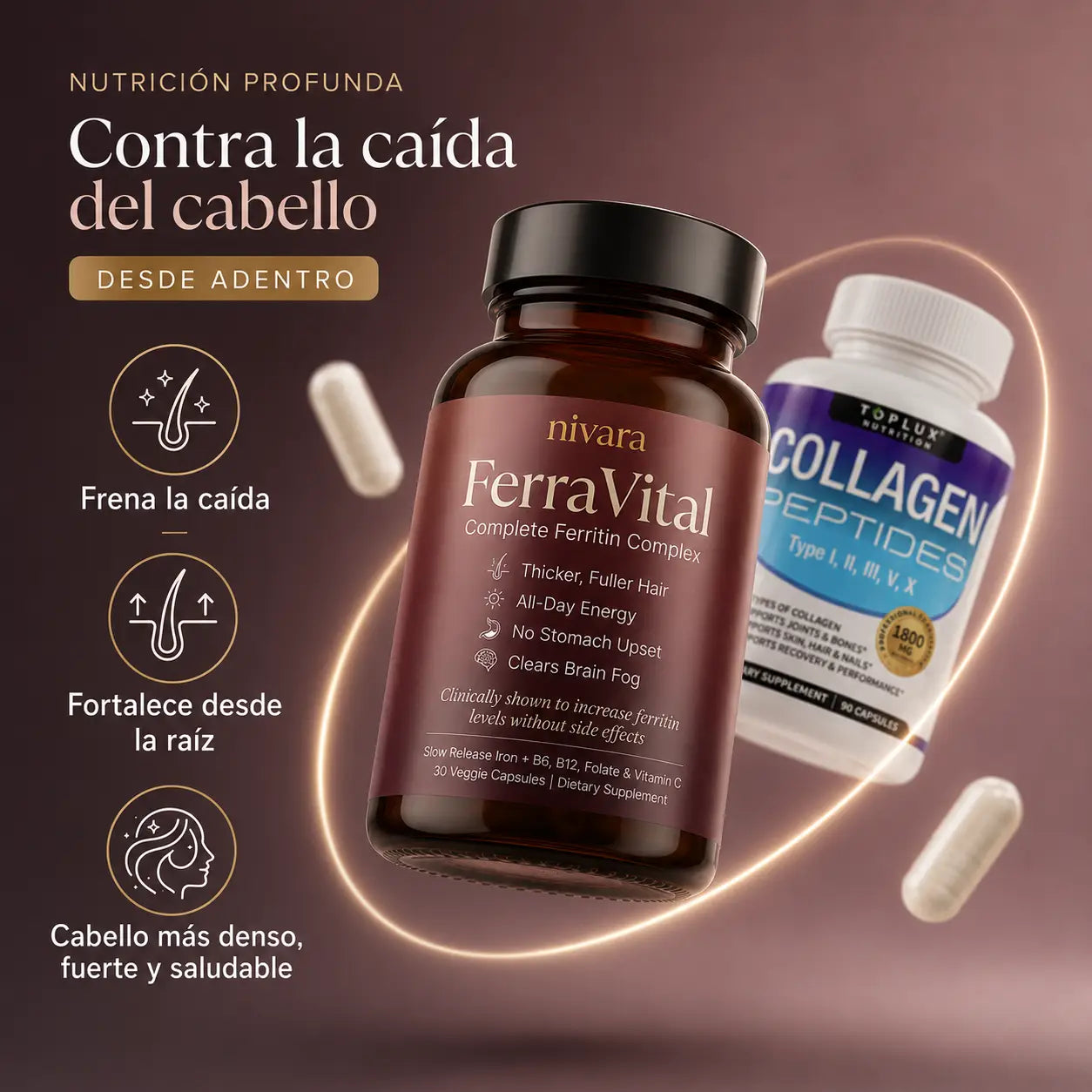 FERRAVITAL + COLLAGEN PEPTIDES | La combinación maestra para detener la caída del cabello ✅