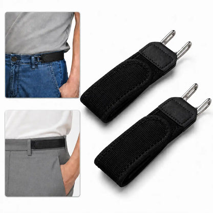 Pack 2 Cinturones elásticos premium, color negro sin hebillas 👖