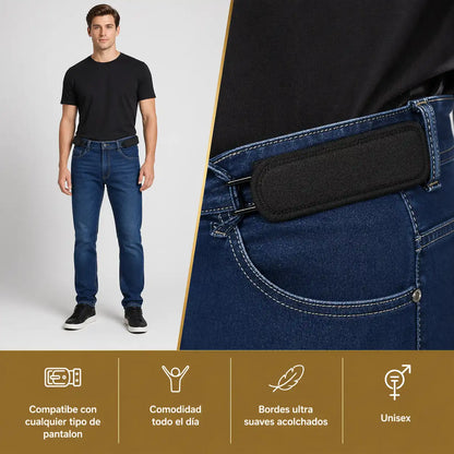 Pack 2 Cinturones elásticos premium, color negro sin hebillas 👖