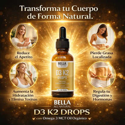 BELLA DROPS™ D3K2 | Menos inflamación, más ligereza 🪶