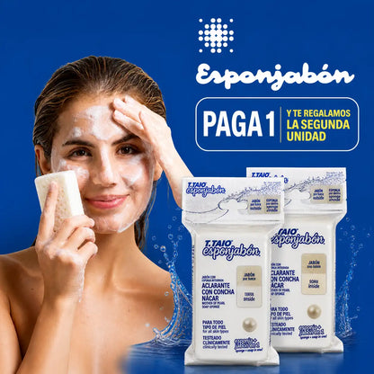 ESPONJABON 2x1 | Limpia, exfolia y aclara tu piel - Lleva 1 y te regalamos el segundo 🧼