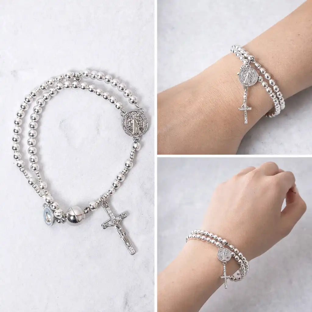 Pulsera de rosario magnético + Caja de regalo 📿