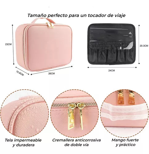 ESTUCHE PARA MAQUILLAJE CON ESPEJO LED 💄