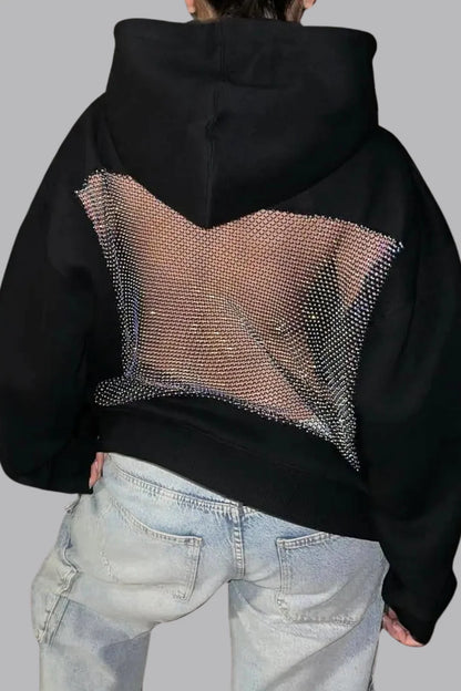 BACKLESS HOODIE™ | Buzo con transparencia atrás, brillos y capucha ✨