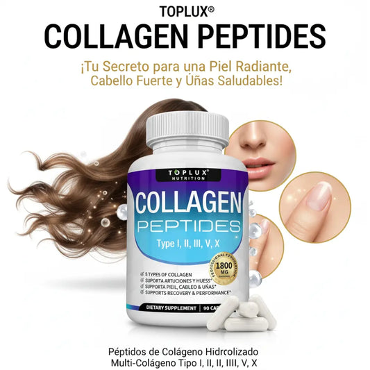 Colágeno con péptidos x90 Cap. | Piel, Cabello y Uñas más fuertes ✅