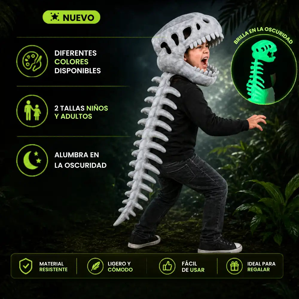 FOSSILREX® | Esqueleto de dinosaurio que alumbra en la oscuridad 🦖