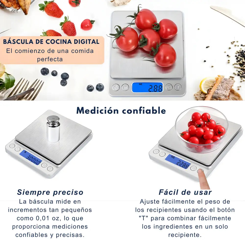 GramFit® | Báscula de cocina + Guía de nutrición 💪🏻