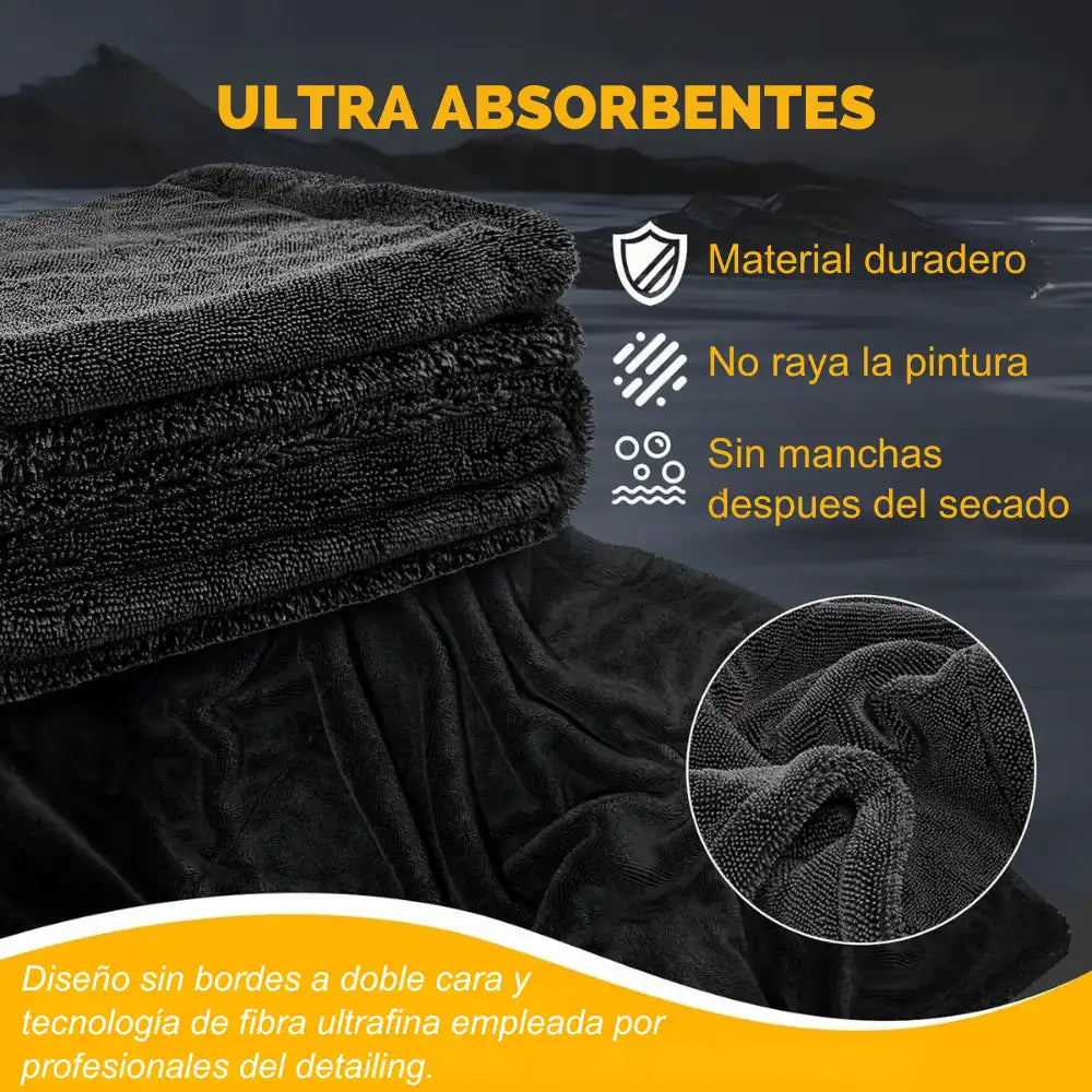 DRYTEK PRO® | Toalla microfibra XL 2x1 - Secado profesional, pintura intacta 🫧