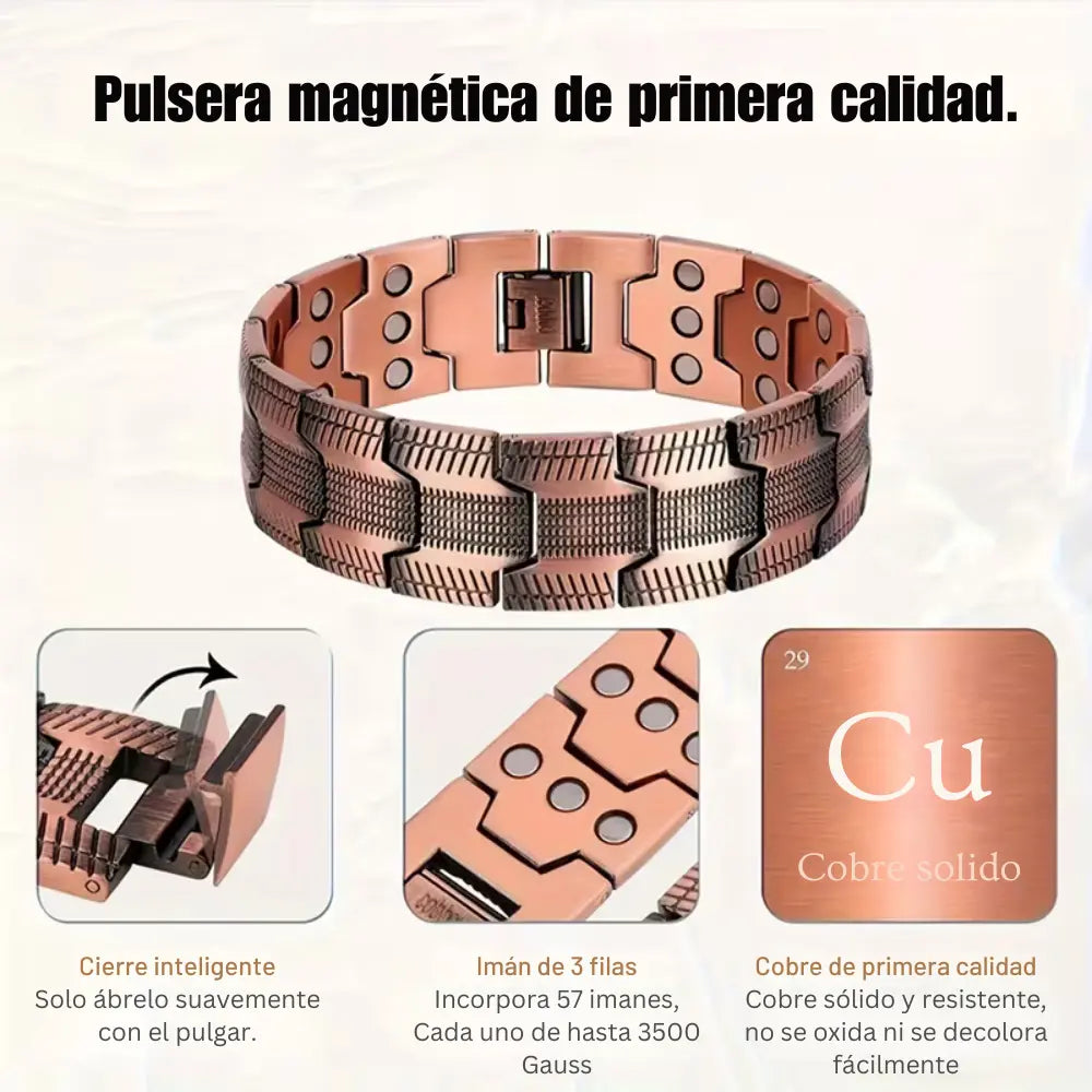 PULSERA DE COBRE | Disfruta de los beneficios naturales del cobre y el magnetismo 🧲