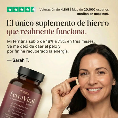 FERRAVITAL™ | Combate la caída del cabello y la fatiga con ferritina avanzada 🧬