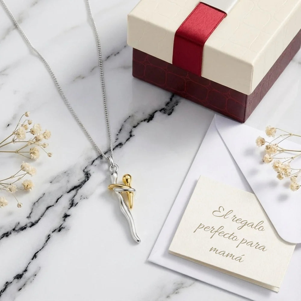 Collar abrazo eterno de Mamá + Caja de regalo 🫂