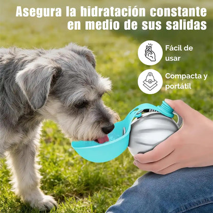 AquaPaw® | Botella de agua con cuenco 2 en 1 - Agua y snacks donde quieras 💧🐶