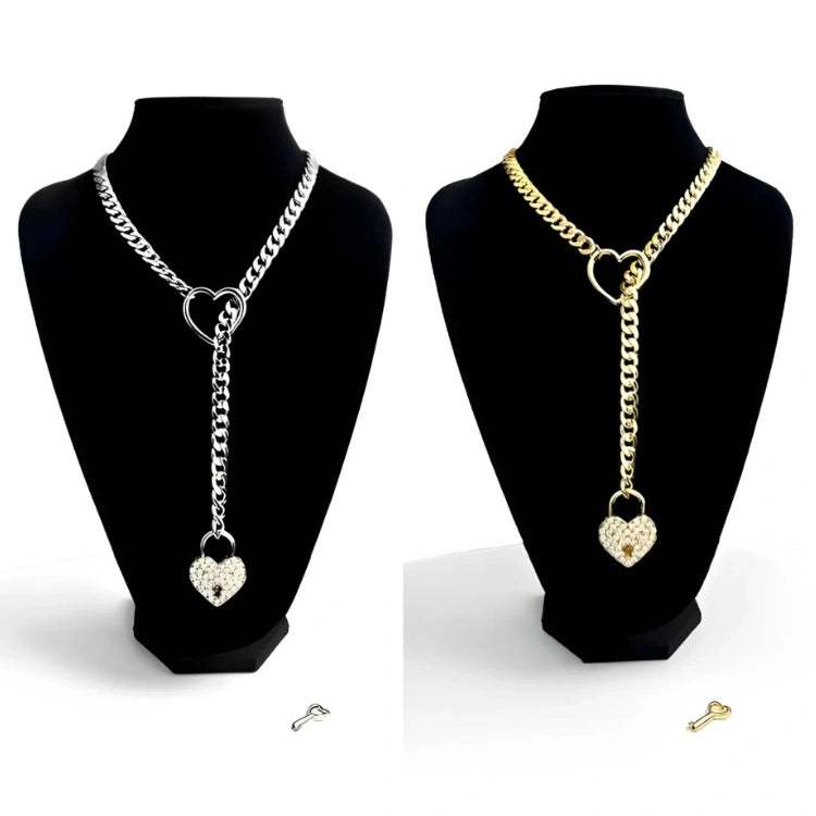 FIRE CHAIN™ - Cadena de corazón de cristal con candado y llave  🔐❤️‍🔥