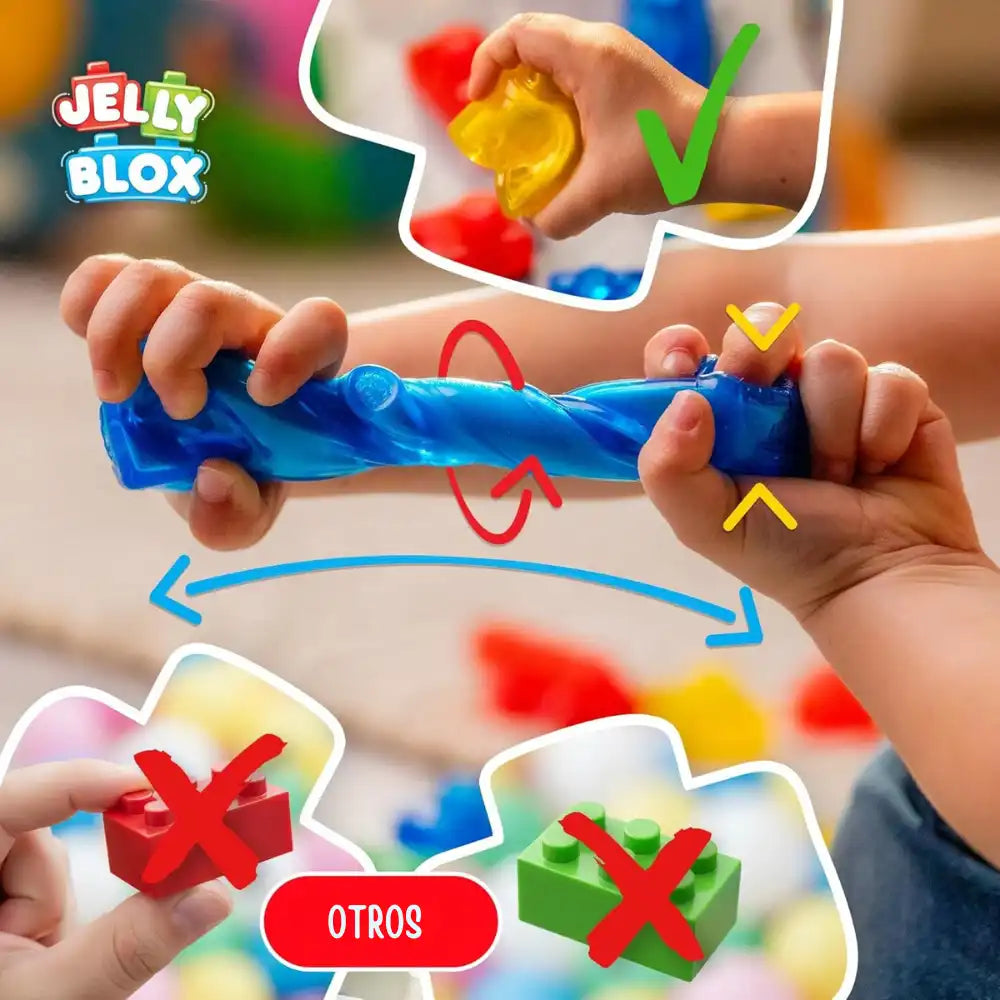 JELLY BLOX | Caja x50 bloques con texturas, estímulos y desarrollo para los más pequeños 👶🏻