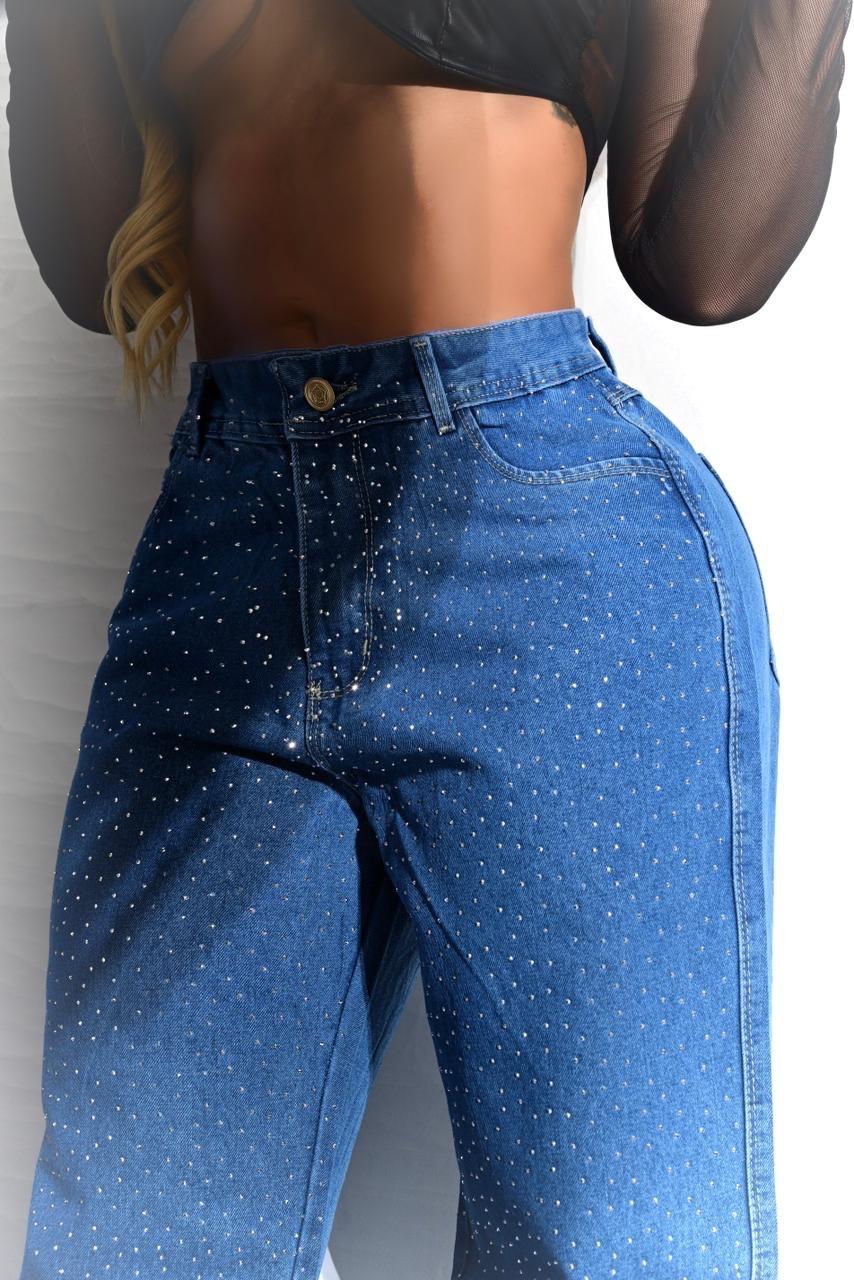 DIAMOND JEANS® - Pantalon con brillos oversized ✨