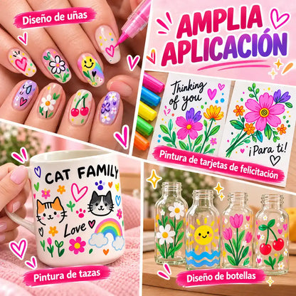 KIT MARCADORES PARA UÑAS | Diseños únicos y secado rápido 💅🏻